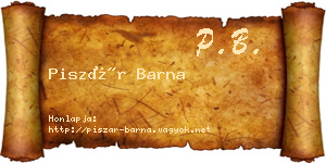 Piszár Barna névjegykártya