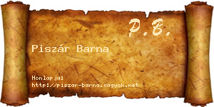 Piszár Barna névjegykártya