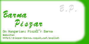 barna piszar business card